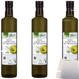 EDEKA Natives Olivenöl Extra aus Griechenland 3er Pack (3x500ml Flasche) + usy Block