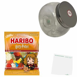 usy Bonboniere (450ml Glas)L+ Haribo Hermine (160g Beutel) + usy Block