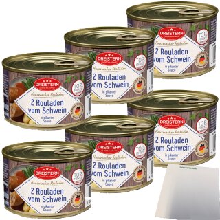 Dreistern Schweinsrouladen 6er Pack (6x400g Dose) + usy Block
