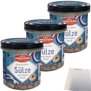 Dreistern Schweinskopfsülze 3er Pack (3x280g Glas) + usy Block
