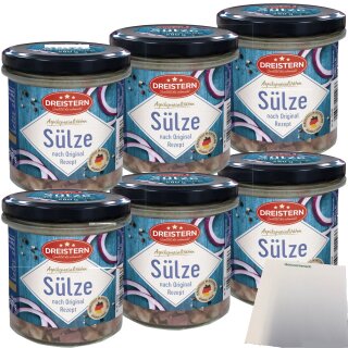 Dreistern Schweinskopfsülze 6er Pack (6x280g Glas) + usy Block