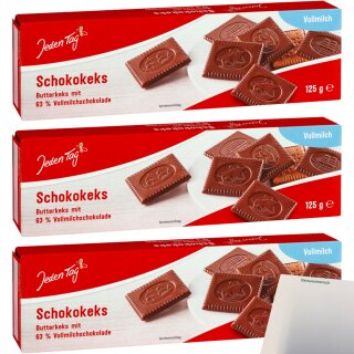 Jeden Tag Schokokeks Vollmilch 3er Pack (3x125g Packung) + uay Block