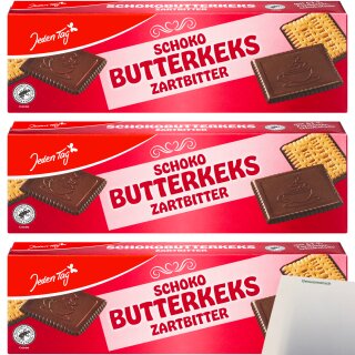 Jeden Tag Schokokeks Zartbitter 3er Pack (3x125g Packung) + usy Block
