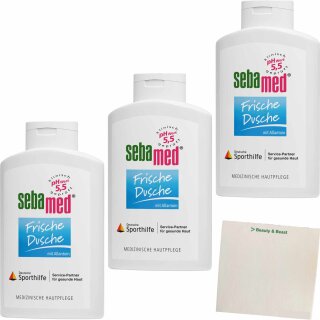 Sebamed frische Dusche 3er Pack (3x400ml Flasche) + usy Block