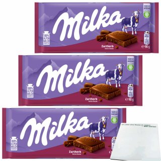 Milka Zartherb 3er Pack (3x90g Tafel) + usy Block