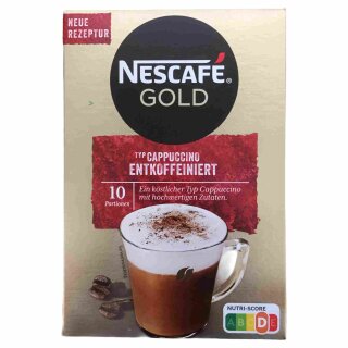 Nescafé Instant-Kaffee Typ Cappuccino entkoffeiniert weniger süß 4er Pack (4x125g Packung)