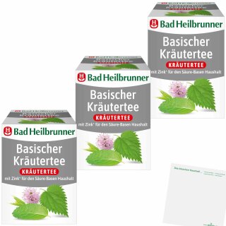 Bad Heilbrunner Basis Kräutertee 8 Beutel 3er Pack (3x14,4g Packung) + usy Block