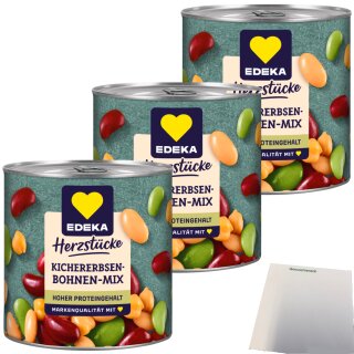 EDEKA Kichererbsen Bohnen Mix 3er Pack (3x200g Dose) + usy Block