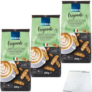 EDEKA Cantuccini 3er Pack (3x250g Beutel) + usy Block
