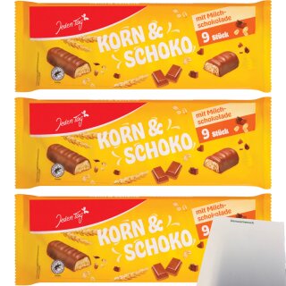 Jeden Tag Korn&Schoko m.Milchschokolade 9er 3er Pack (3x166,5g Packung) + usy Block