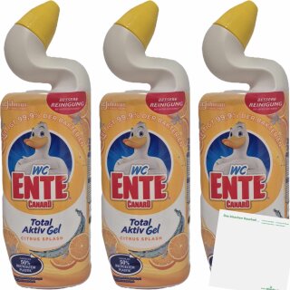 WC Ente Citrus Gel 3er Pack (3x750ml Flasche) + usy Block