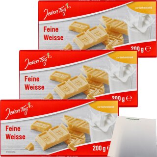 Jeden Tag Schokolade Feine Weisse 3er Pack (3x200g Tafel) + usy Block