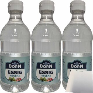 Born Essig Essenz Hell mit 25% Säure 3er Pack (3x400g Flasche) + usy Block