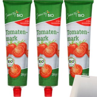Jeden Tag Bio Tomatenmark 2-fach 3er Pack (3x200g Tube) + usy Block
