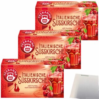 Teekanne Ländertee Italienische Süsskirsche 3er Pack (3x45g Packung) + usy Block