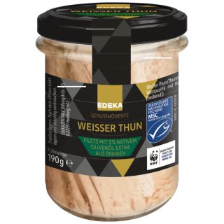 EDEKA Genussmomente Weisser Thun in Olivenöl (190g Glas)