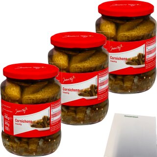 Jeden Tag Cornichons 3er Pack (3x720ml Glas) + usy Block