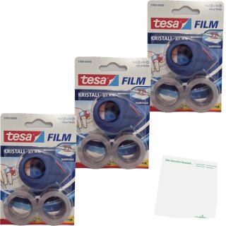 Tesafilm Mini Abroller 3er Pack (3x2 Stück 50g Packung) + usy Block