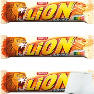 Nestle Lion White Schokoriegel 3er Pack (3x42g Pakung) + usy Block