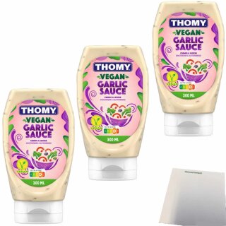 Thomy Vegan Garlic Sauce 3er Pack (3x300ml Flasche) + usy Block