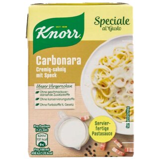 Knorr Speciale al Gusto Carbonara Soße 8er Pack (8x370g Packung)