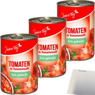Jeden Tag Pizzatomaten gehackt 3er Pack (3x425ml Dose) + usy Block