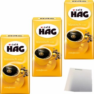 Cafe HAG Klassisch Mild 3er Pack (3x500g Packung) + usy Block