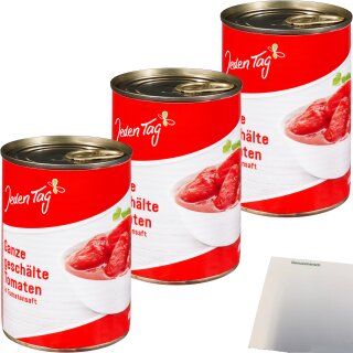 Jeden Tag Geschälte Tomaten 3er Pack (3x425ml Dose) + usy Block