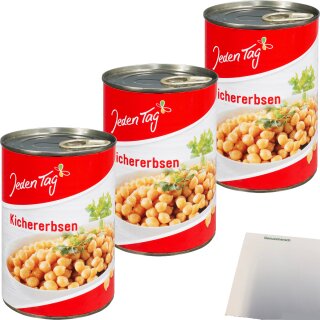 Jeden Tag Kichererbsen 3er Pack (3x425ml Dose) + usy Block
