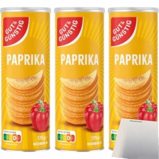 G&G Stapelchips Paprika 3er Pack (3x175g Packung) + usy Block