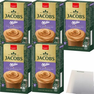 Jacobs Cappuccino Milka VPE 5er Pack (5x8 Sticks  5x126,4g Packung) + usy Block