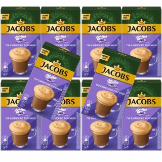 Jacobs Cappuccino Milka 8er Kaffeesticks 10er Pack (10X126,4g Packung)