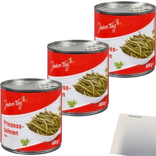 Jeden Tag Prinzessbohnen fein 3er Pack (3x425g Dose) + usy Block