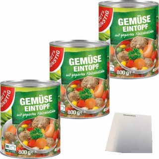 G&G Gemüsetopf mit Fleischbällchen 3er Pack (3x800g Dose) + usy Block