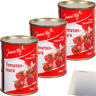 Jeden Tag Tomatenmark 2-Fach konzentriert 3er Pack (3x140g Dose) + usy Block