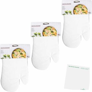 Fackelmann Topfhandschuh 27x18cm 3er Pack (131g) + usy Block