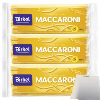 Birkel No 1 Maccaroni 3er Pack (3x500g Packung) + usy Block
