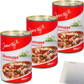 Jeden Tag Bihunsuppe 3er Pack (3x400ml Dose) + usy Block