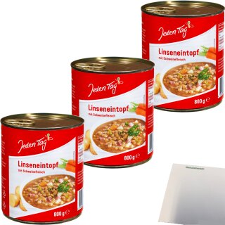 Jeden Tag Linseneintopf 3er Pack (3x800g Dose) + usy Block