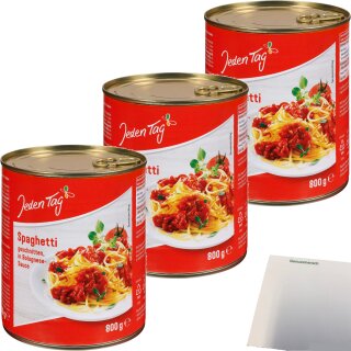 Jeden Tag Spaghetti Bolognese 3er Pack (3x800g Dose) + usy Block