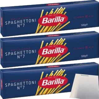 Barilla Nudeln Spaghettoni No.7 3er Pack (3x500g Packung) + usy Block