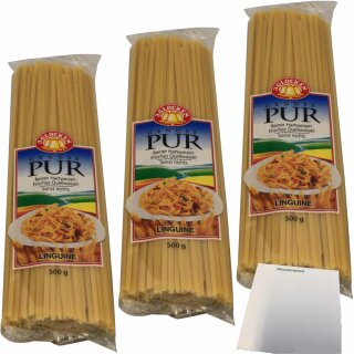 Birkel 3 Glocken Teigwaren Pur Linguine 3er Pack (3x500g Packung) + usy Block