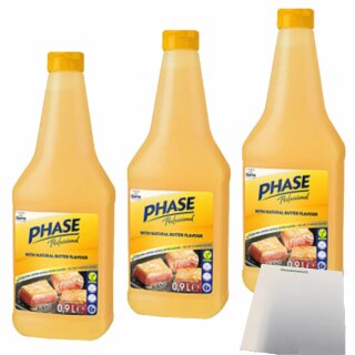 Phase Professional Butterflavor Bratöl 3er Pack (3x900ml Flasche) + usy Block