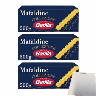 Barilla La Collezione Mafaldine 3er Pack (3x500g Packung) + usy Block