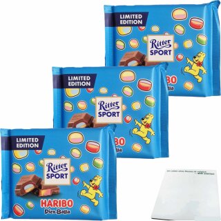 Ritter Sport Haribo Pico-Balla 3er Pack (3x100g Tafel) + usy Block