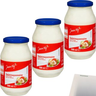 Jeden Tag Salatmayonnaise 3er Pack (3x500ml Glas) + usy Block