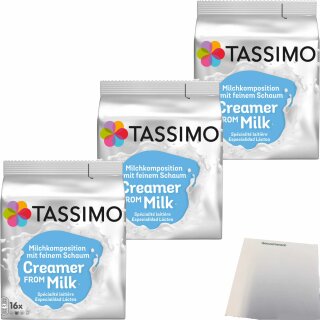 Tassimo Milchkomposition 3er Pack (3x16 Kapseln 3x344g Packung) + usy Block