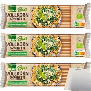 Edeka Spaghetti Vollkorn 3er Pack (3x500g Packung) + usy Block