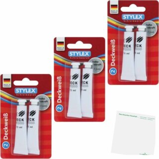 Stylex Deckweiß zum malen 2 Stück 3er Pack (3x2x 7,5ml Tube) + usy Block