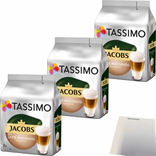 Jacobs Tassimo Latte Macchiato Classico 3er Pack (3x8 Kapseln 3x264g Packung) + usy Block